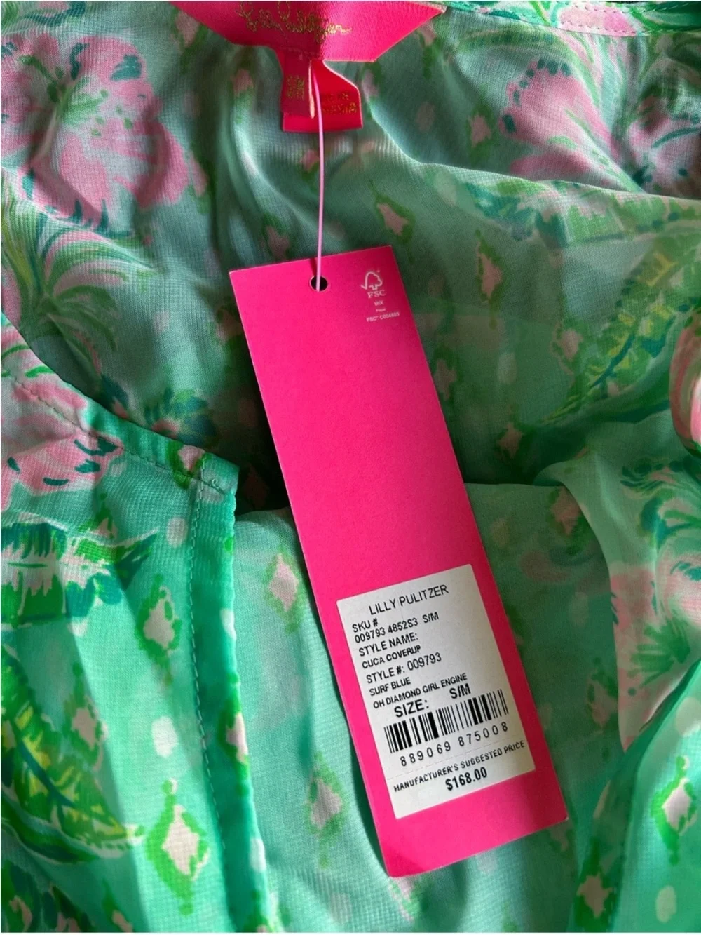 NWT Lilly Pulitzer Cuca Floral Maxi Caftan Oh diamond girl SZ s/m - Picture 4 of 4